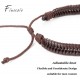 15pcs Braided Leather Bracelet For Men Women Cuff Wrap Bracelet Ethnic Tribal Bracelets Adjustable And Brown